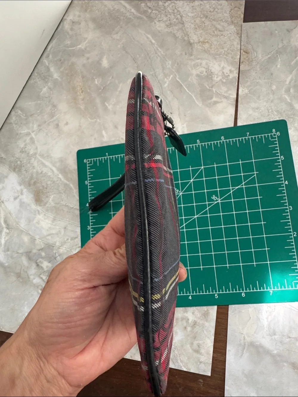 Coach plaid wristlet
